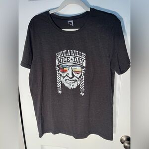 Have A Willie Nice Day Black Graphic T-shirt Size Large L Willie Nelson